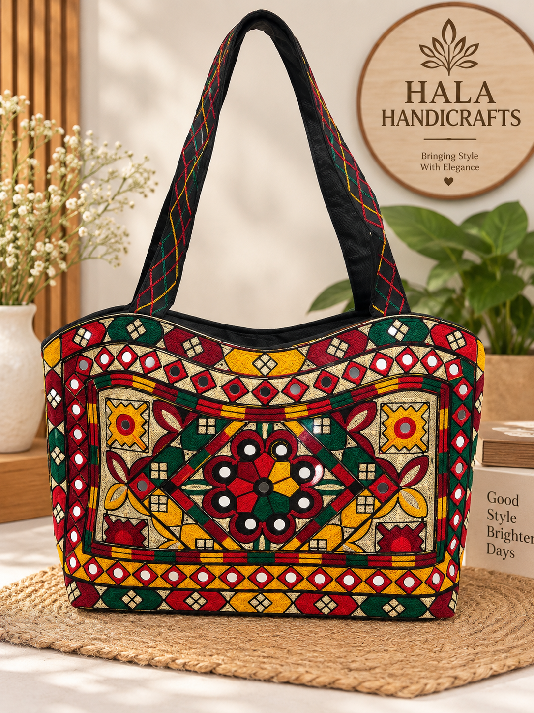 Traditional Multi Embroidered Shoulder Hand Bag 👜 (Large Size)