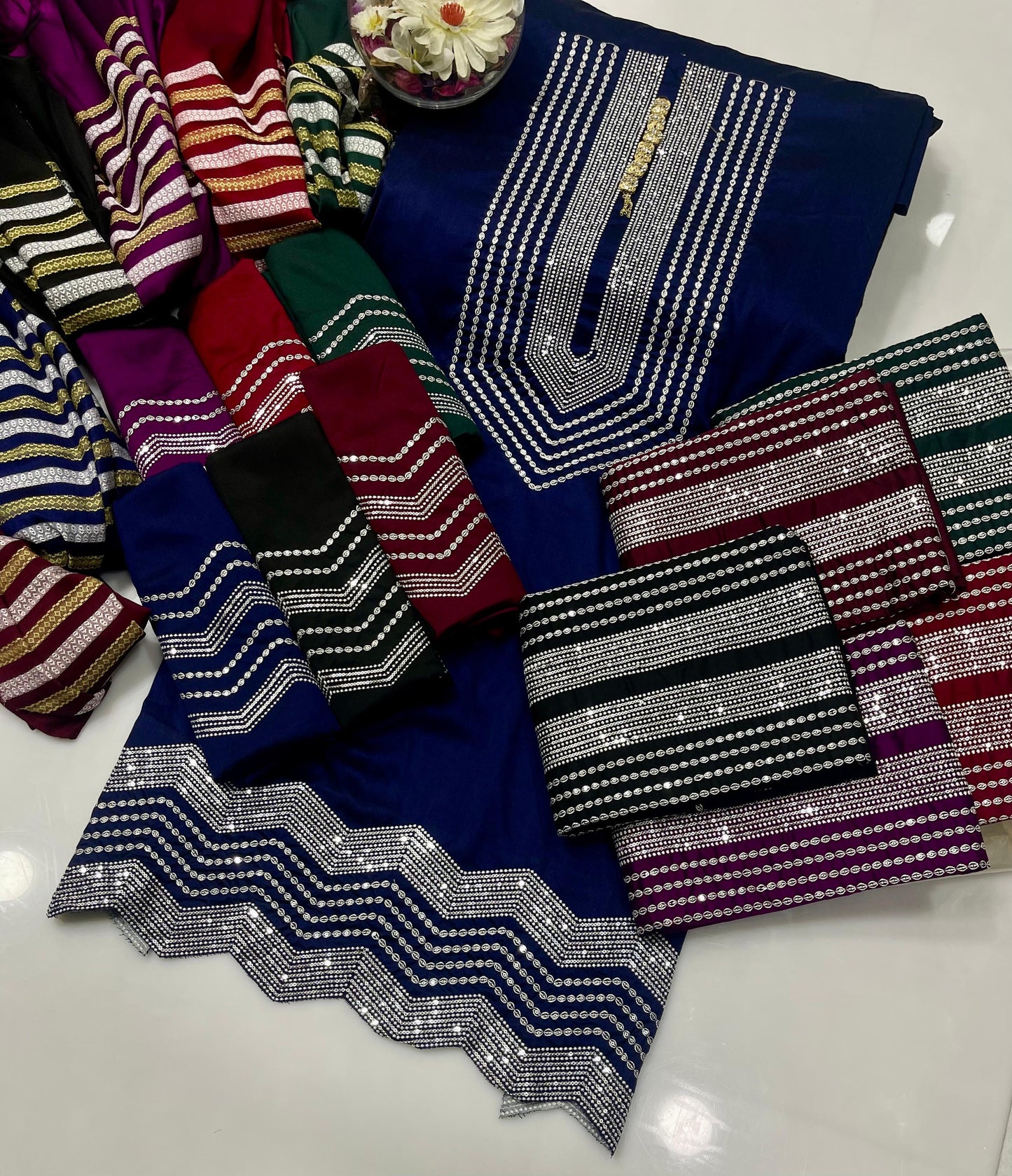 Winter Staple Susi 3-Piece Suit | Sequins Mukesh Work | Premium Thari Jacquard Shawl