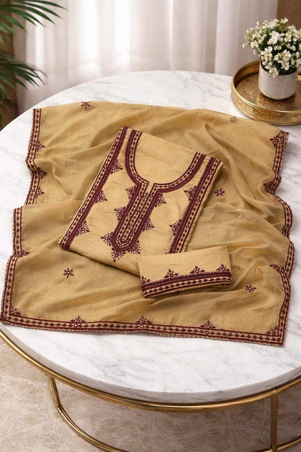 Balochi Gala Panel with Handmade Mirror Work 3pc Dress