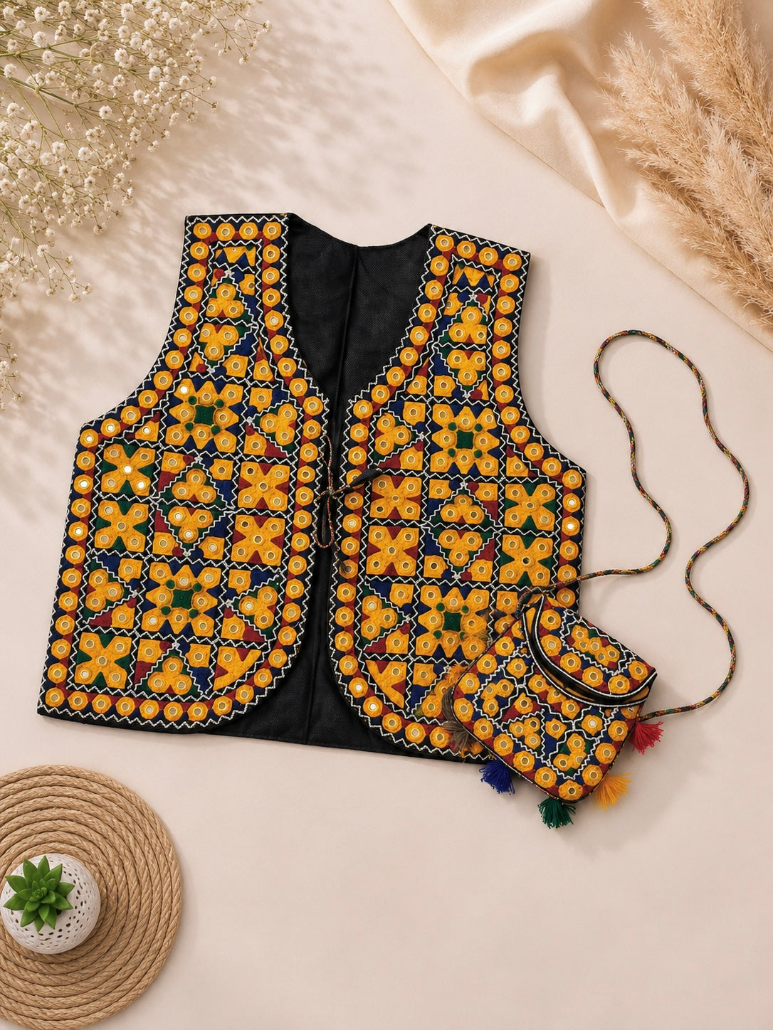 Traditional 9MM Sitara Embroidered Koti with Matching Baby Batwa – Ethnic Ladies Set
