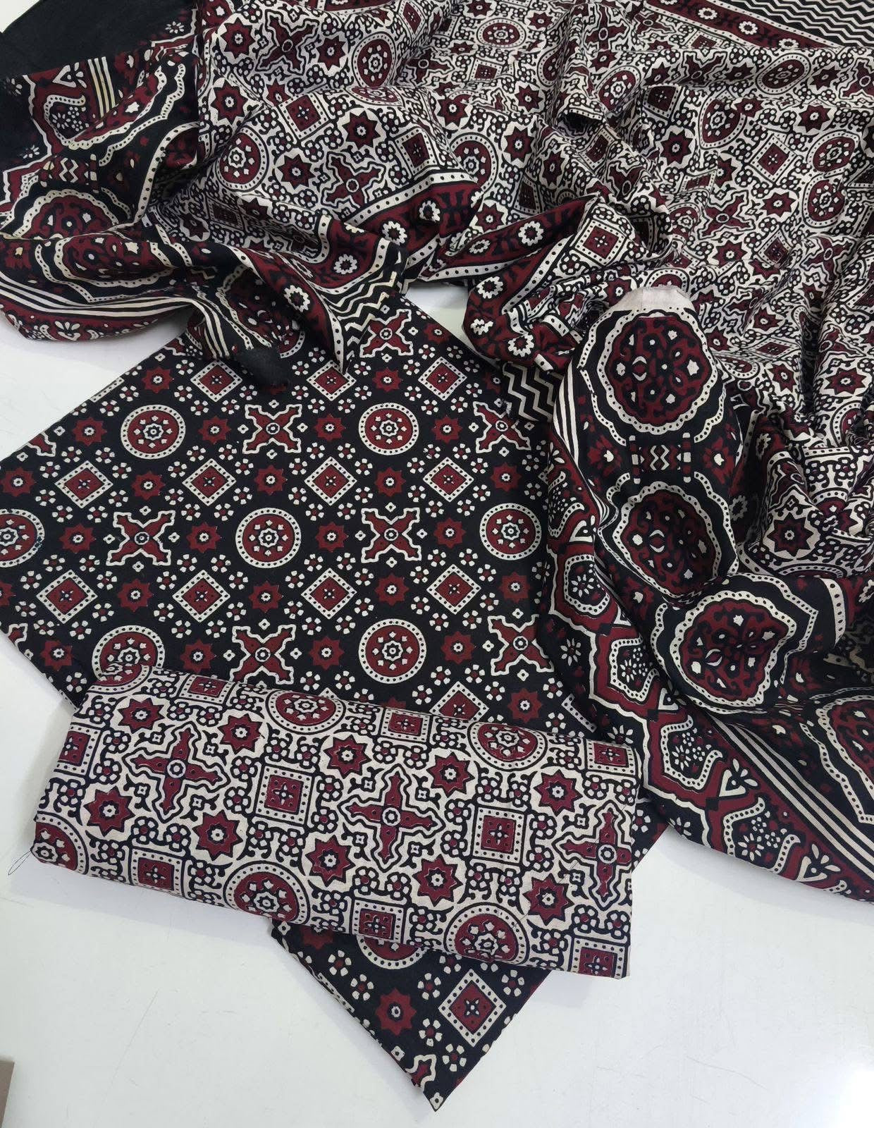 Ajrak Block Print Cotton Dresses