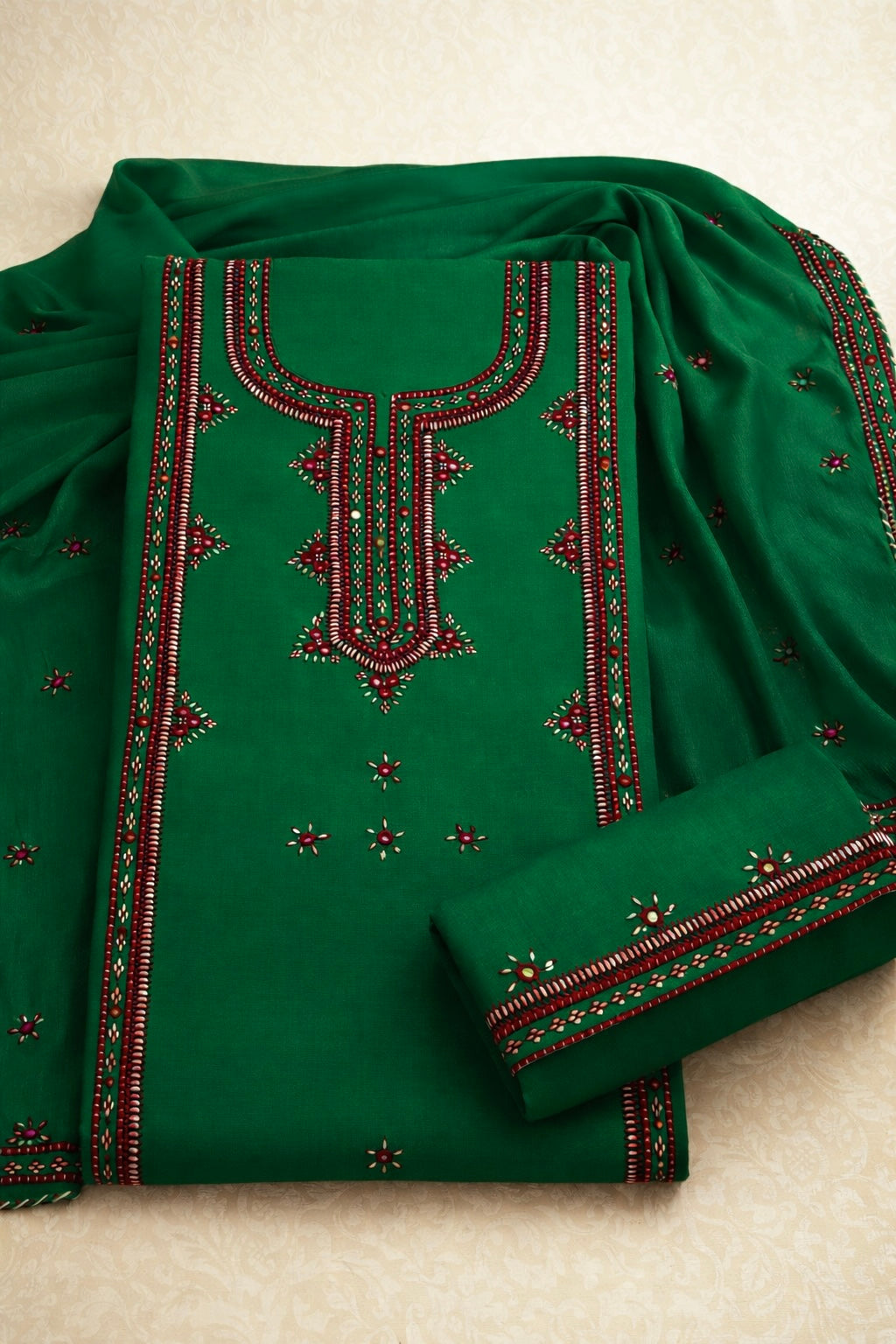 Balochi Gala Panel with Handmade Mirror Work 3pc Dress