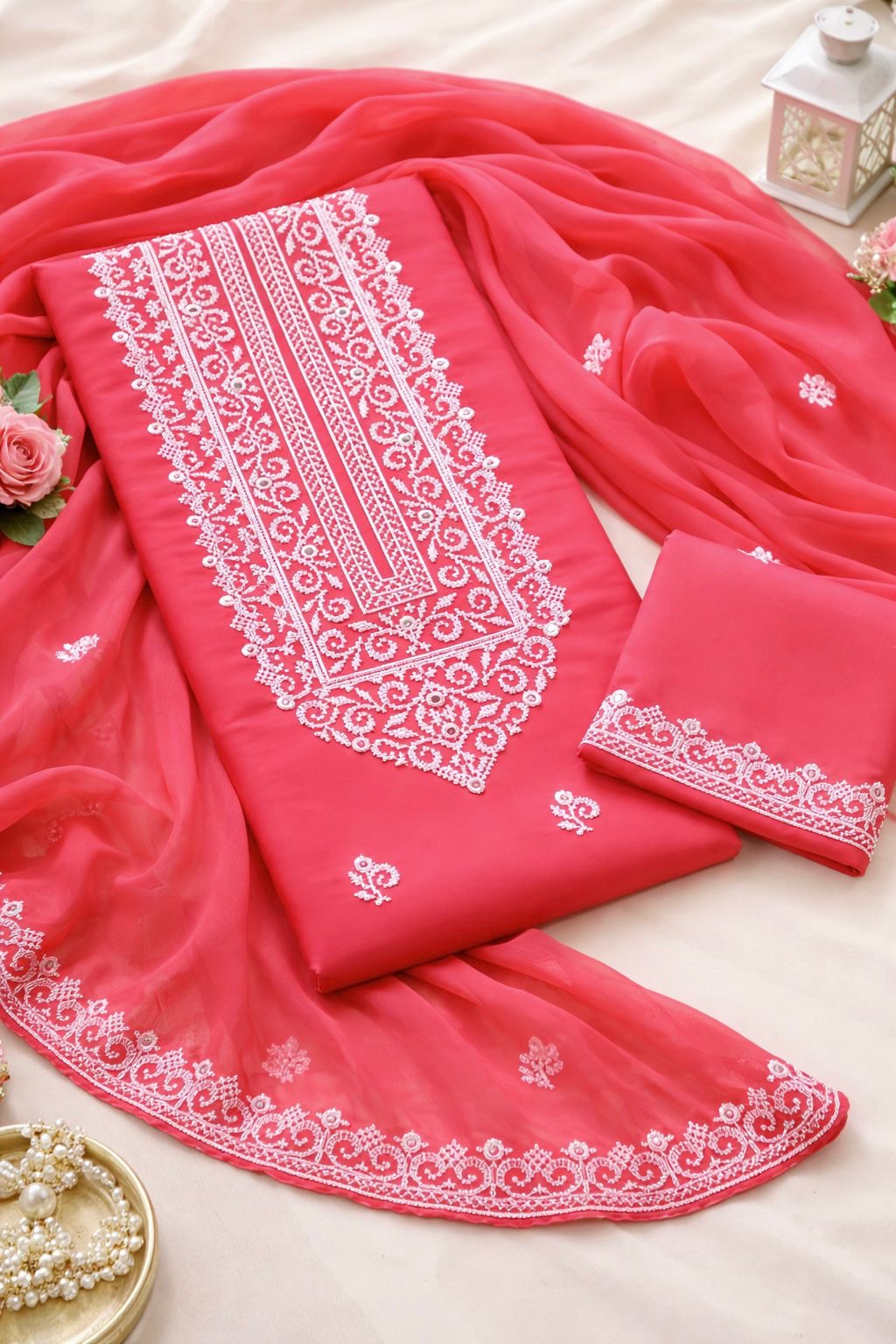 Edenrobe Style Cross Stitch 9MM Sitara - Lawn Cotton with Chiffon Dupatta - 3PC Unstitch Dress 👗