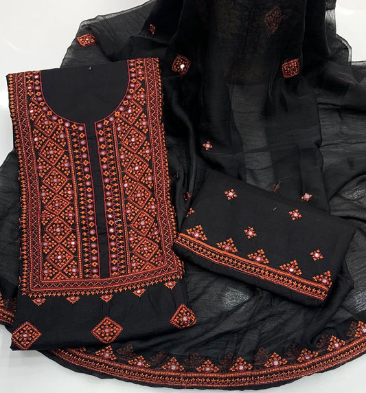 Balochi 9MM Sitara Thick Thread Work 3pc Dress 👗