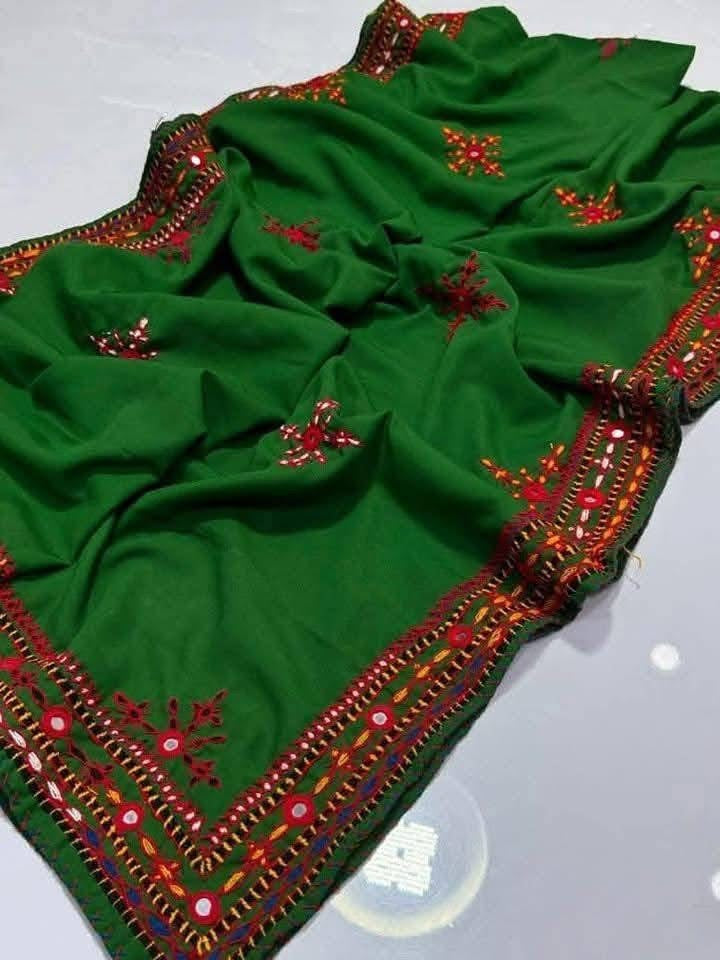 Balochi Handmade Chadar – Pure Mirror Work on Swiss Voil Fabric