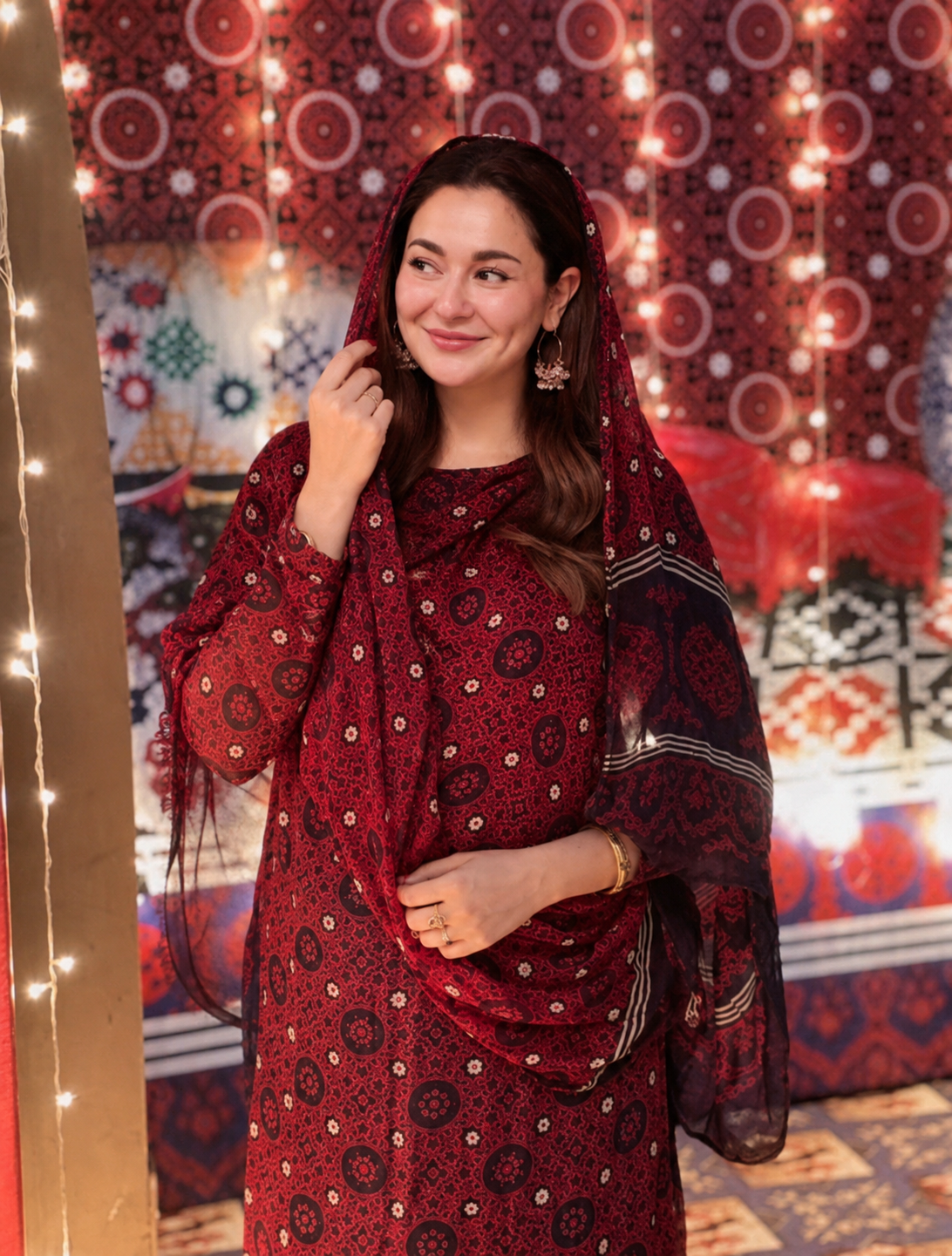 Ajrak Chiffon 2pc Unstitch Dress 👗