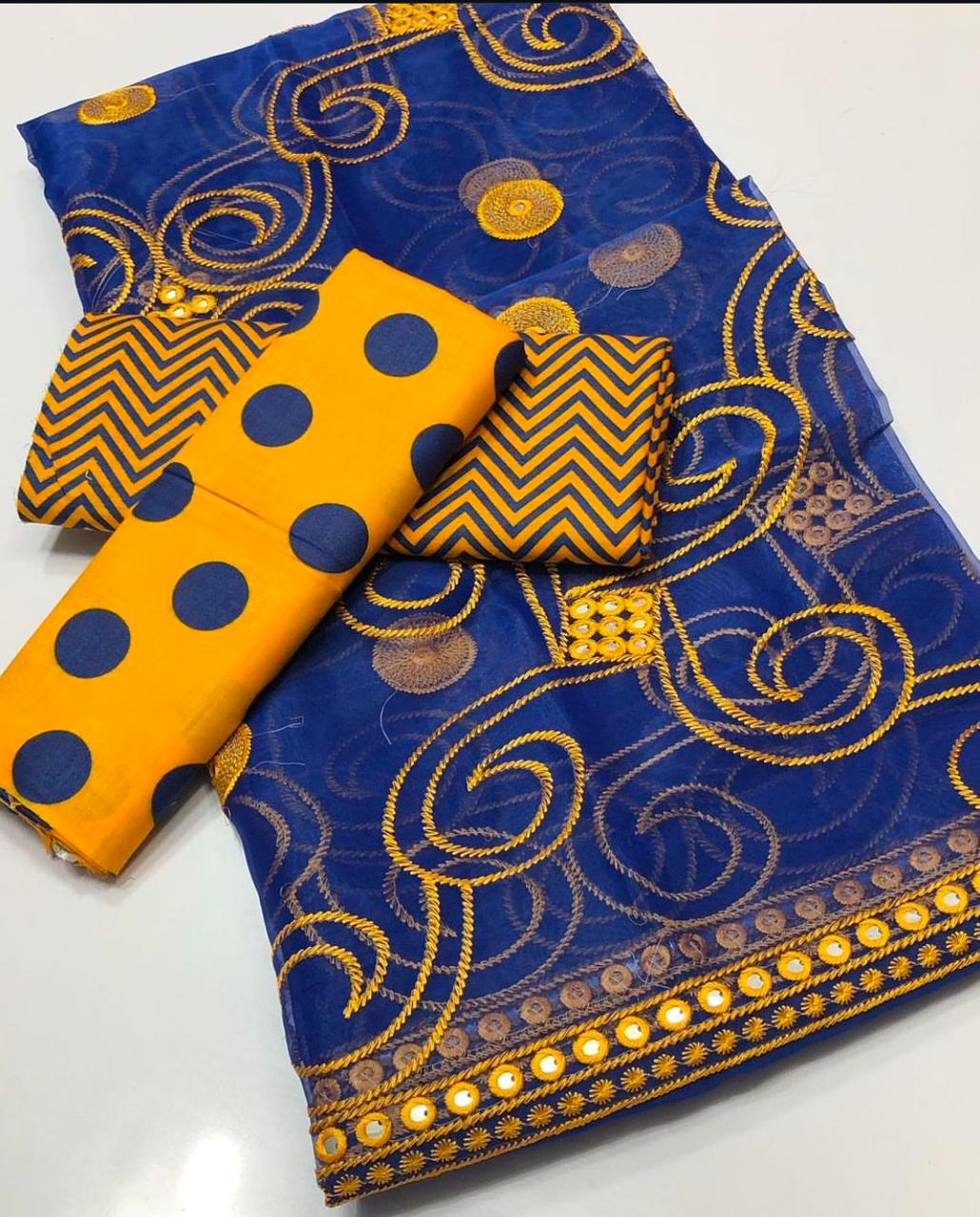 Rimsha Classic Printed Lawn With Chiffon Sitara Embroiderd Fancy 3pc Dress 👗