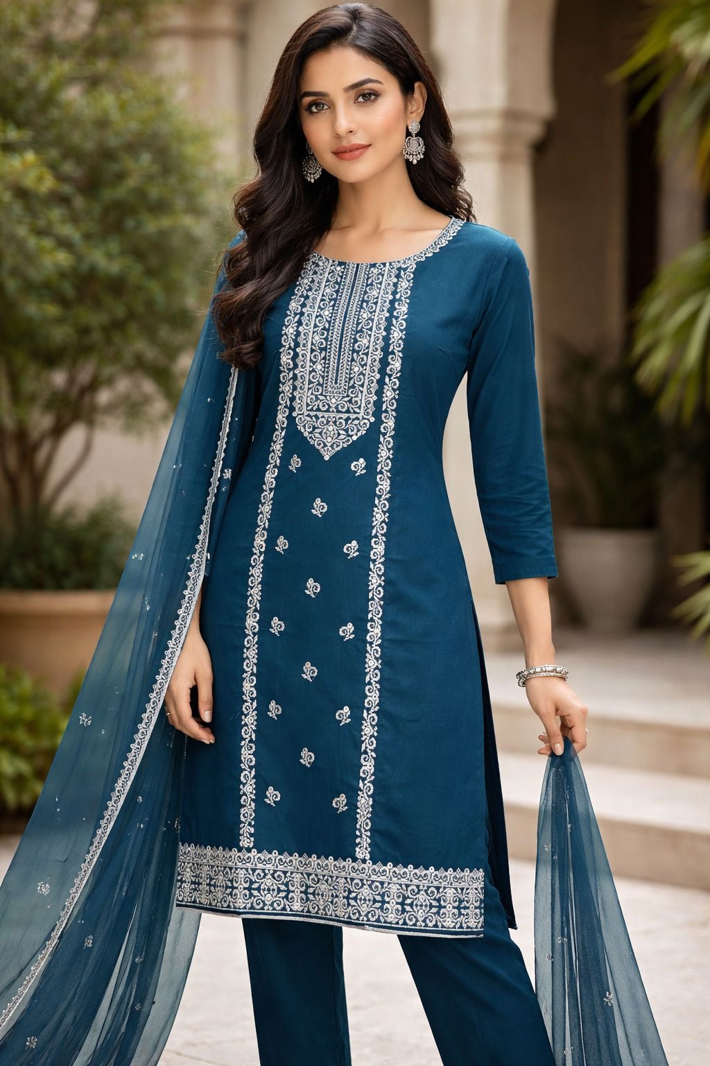 Edenrobe Style Cross Stitch 9MM Sitara - Lawn Cotton with Chiffon Dupatta - 3PC Unstitch Dress 👗