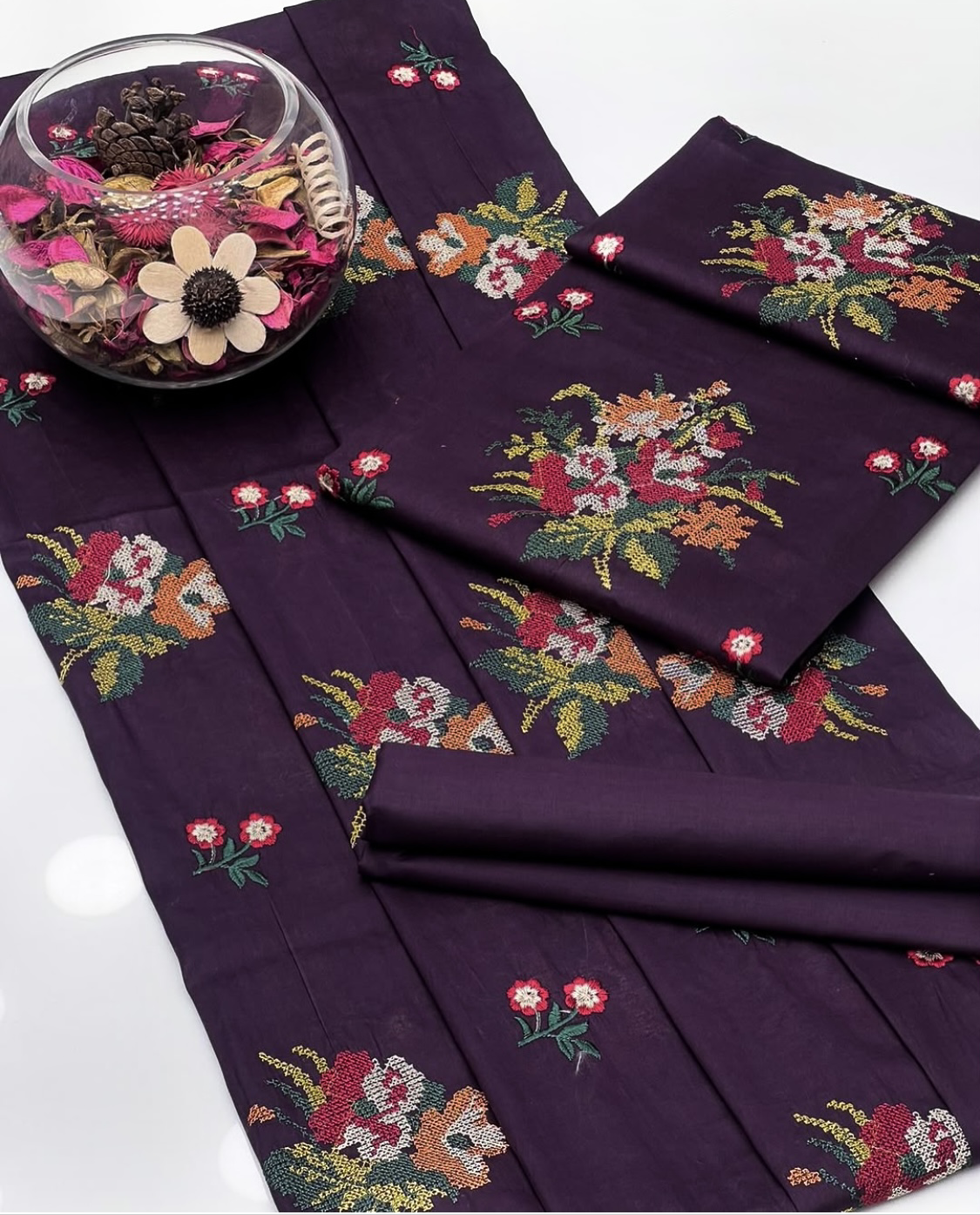 Cross Stitch Flower Embroidered Bunches 3pc Dress
