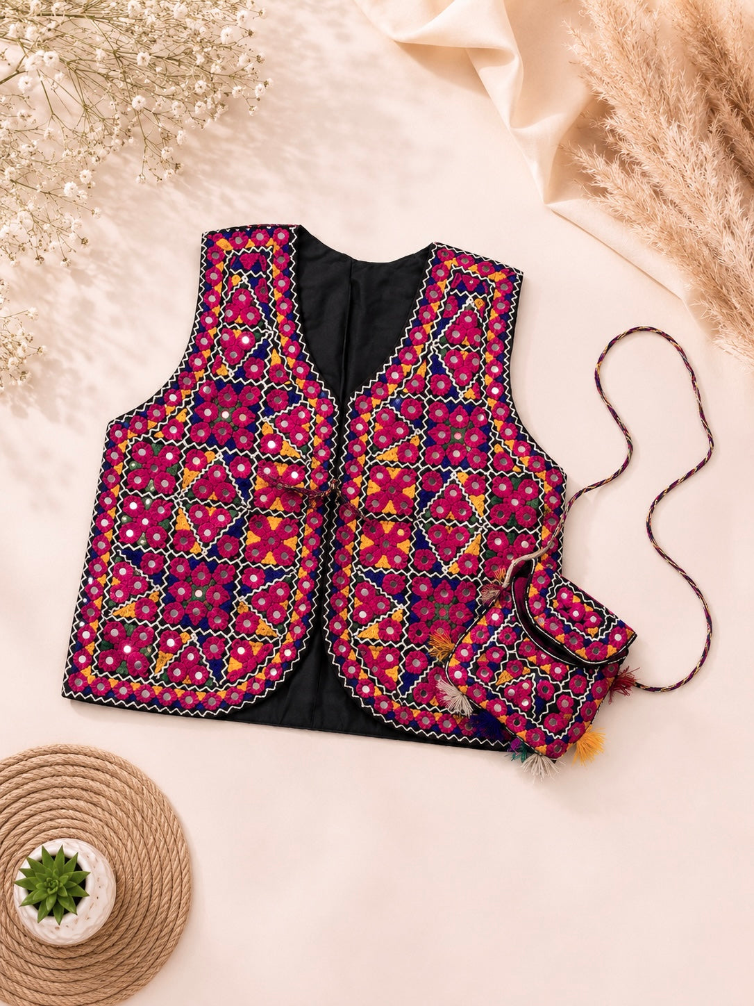 Traditional 9MM Sitara Embroidered Koti with Matching Baby Batwa – Ethnic Ladies Set