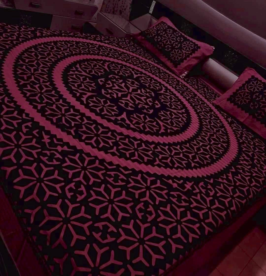 Applic Block Print Double Bed Bedsheets