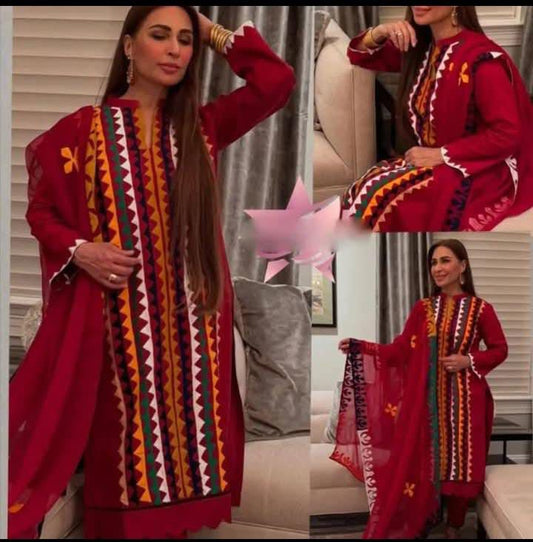 Multi Applic Handwork 3pc Dresses 👗