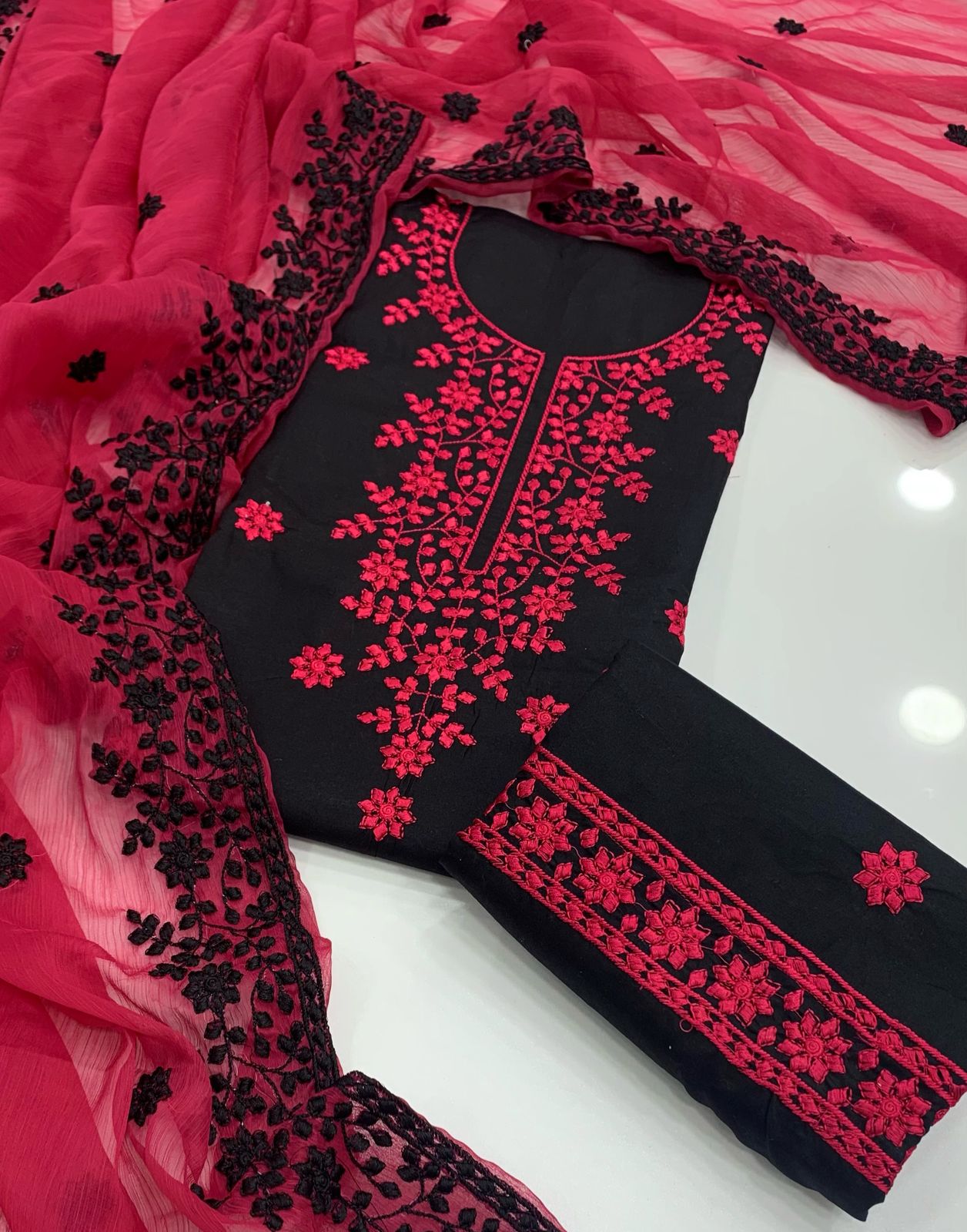 Applic Computer Embroidered 3pc Dresses