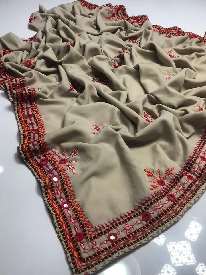 Fancy Balochi Four Side Heavy Border Needle Handwork Ladies Chadders