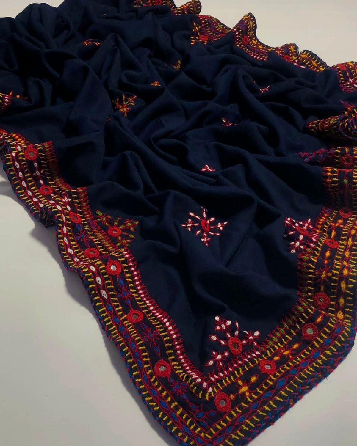 Fancy Balochi Four Side Heavy Border Needle Handwork Ladies Chadders
