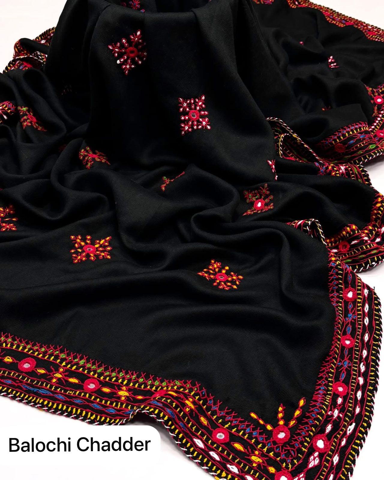 Fancy Balochi Four Side Heavy Border Needle Handwork Ladies Chadders