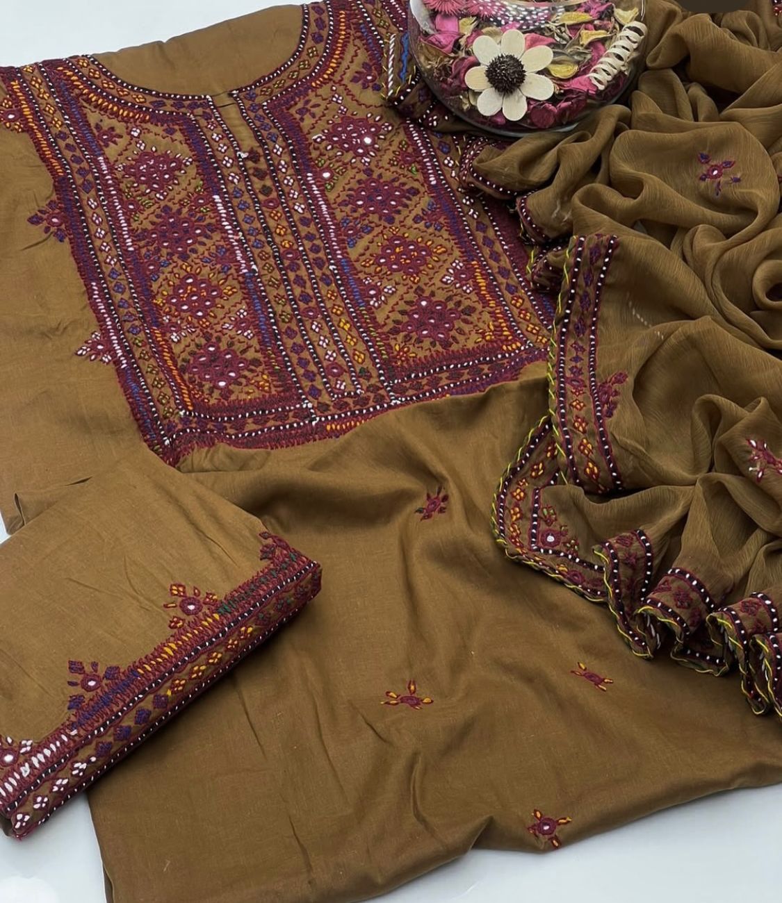 Balochi Pure Handmade 3pc Unstitch Dress 👗