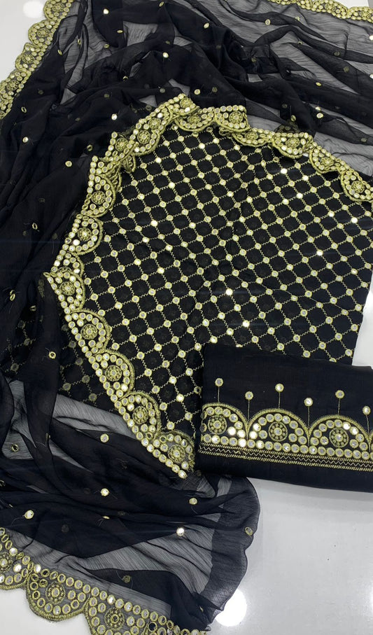 9mm Zarri Jaal Cutwork Dupatta 3pc