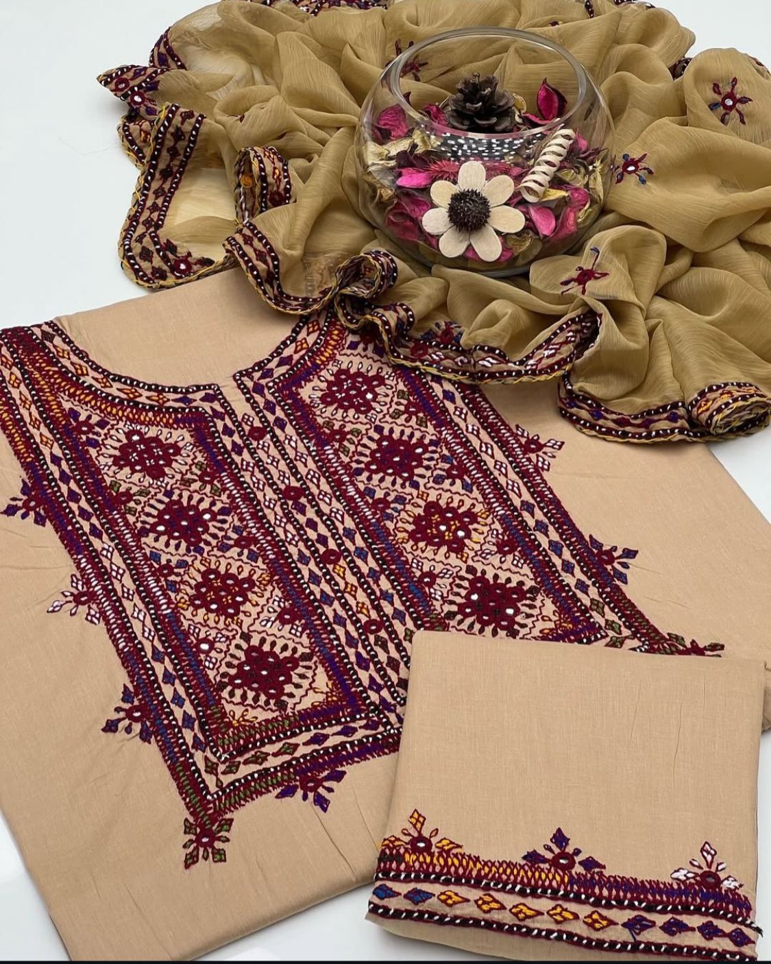 Balochi Pure Handmade 3pc Unstitch Dress 👗