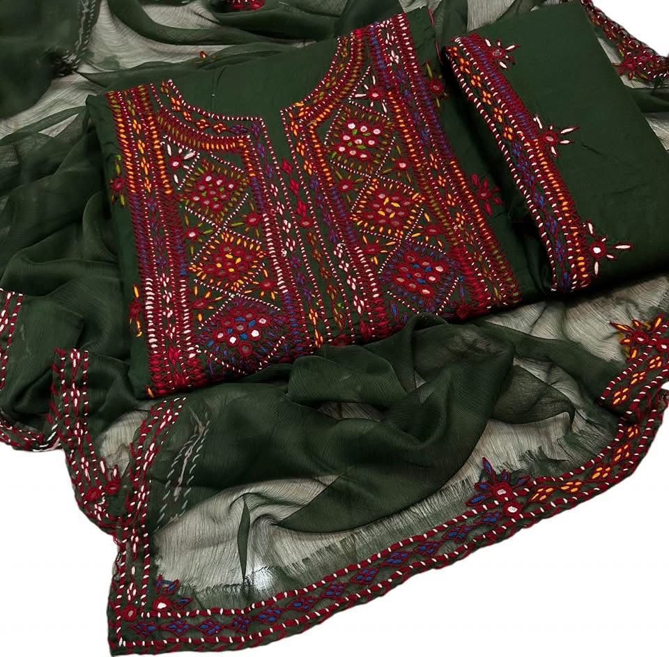 Balochi Pure Handmade 3pc Unstitch Dress 👗