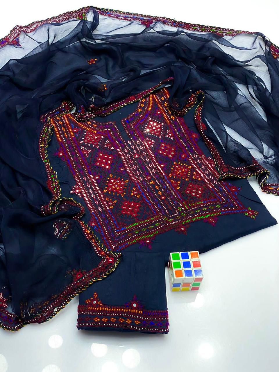 Balochi Pure Handmade 3pc Unstitch Dress 👗