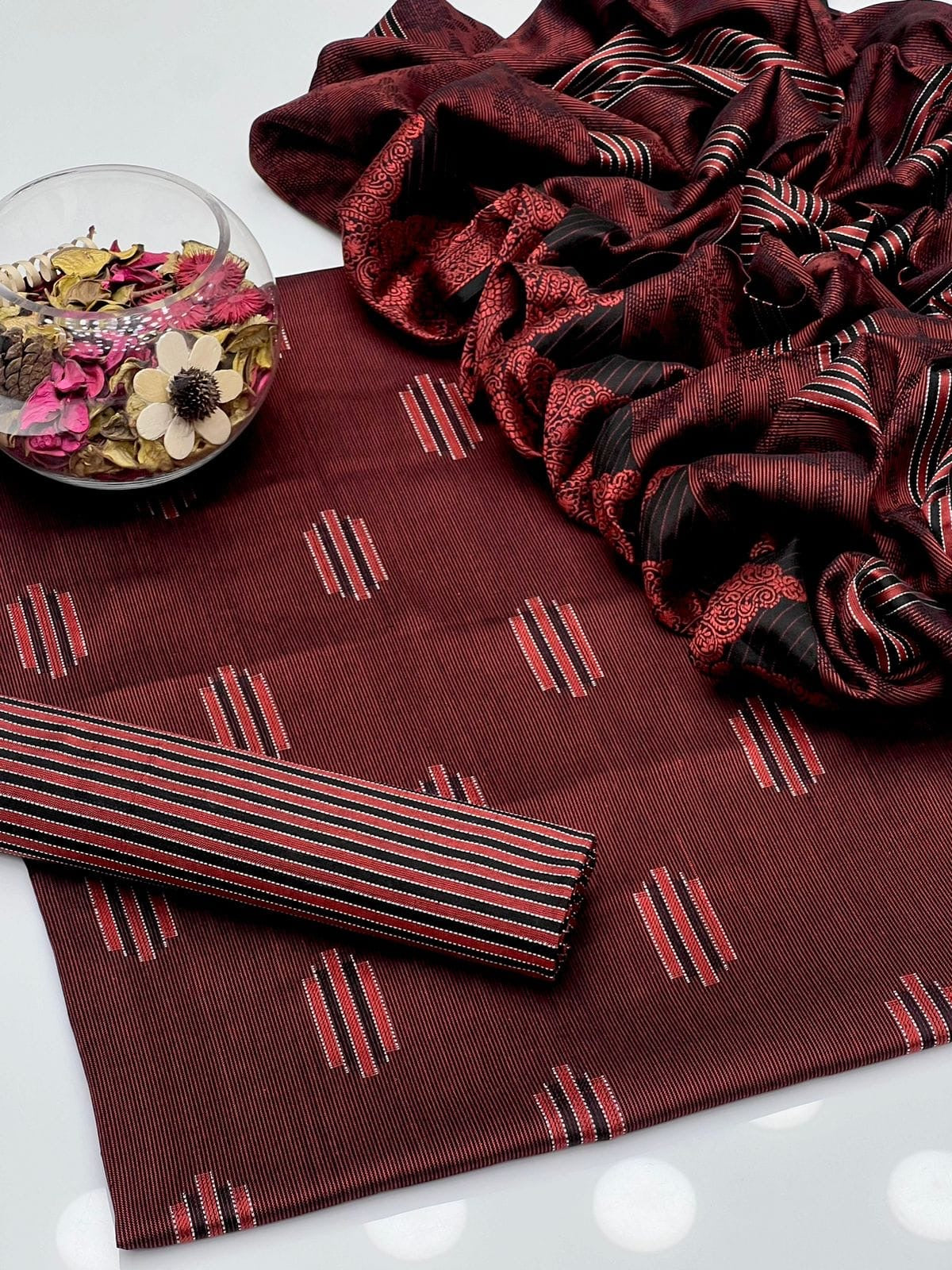 Premium Winter Staple Sussi Jacquard 3 Piece Suit – Self Print with Shawl Dupatta